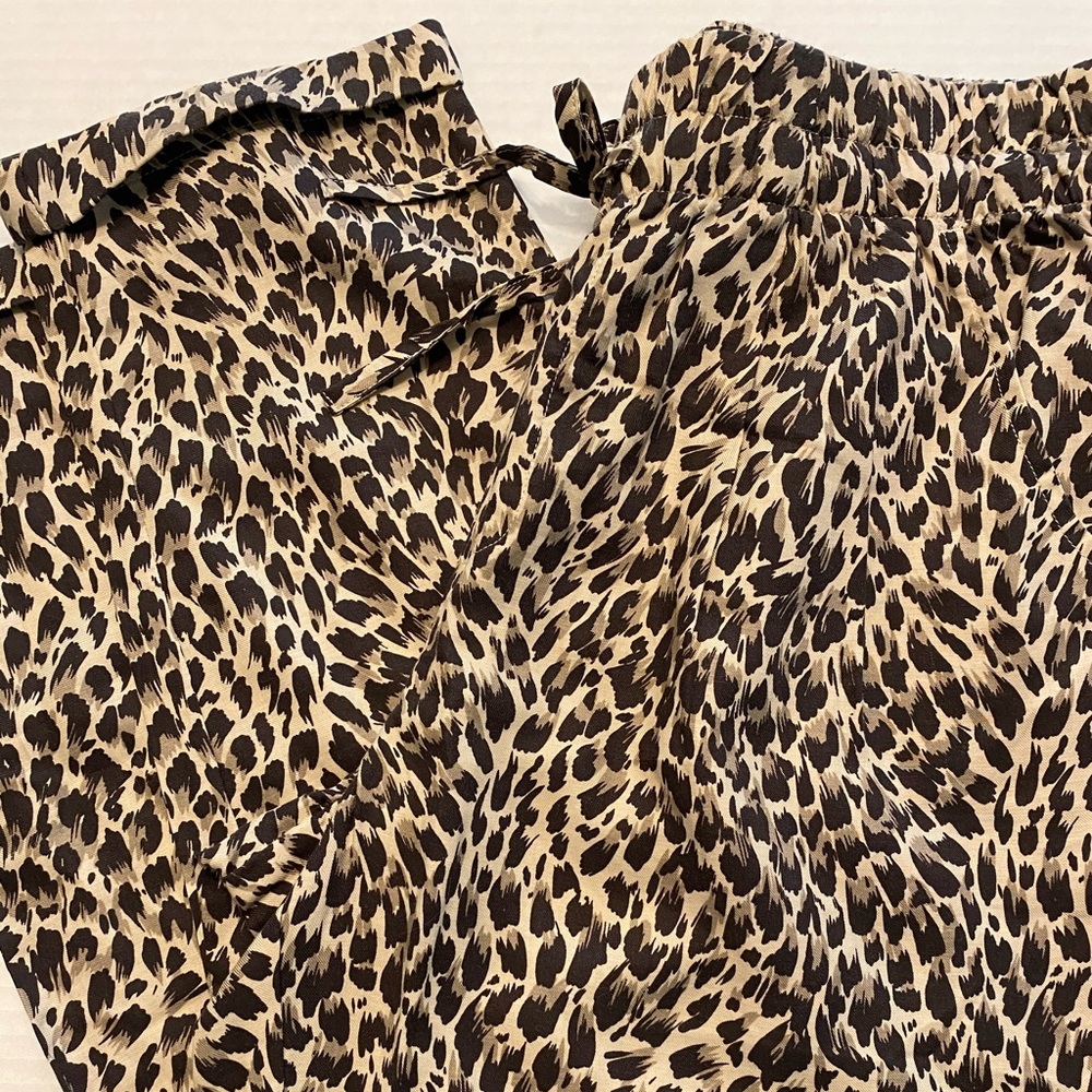 Garnet Hill Leopard Print Tencel Pants Size Small NWT